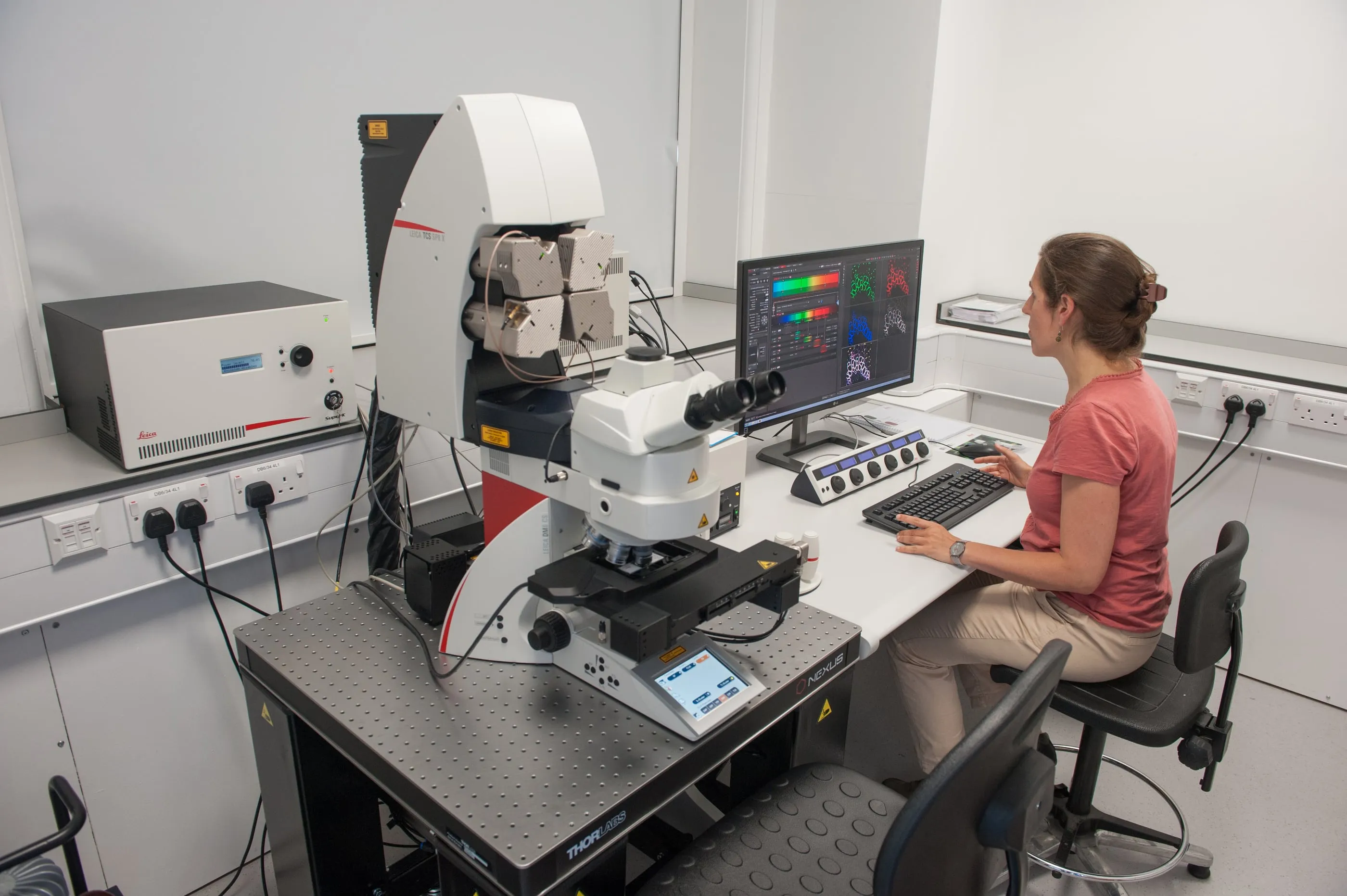 A microscopy suite in use at a Cambridge plant sciences laboratory